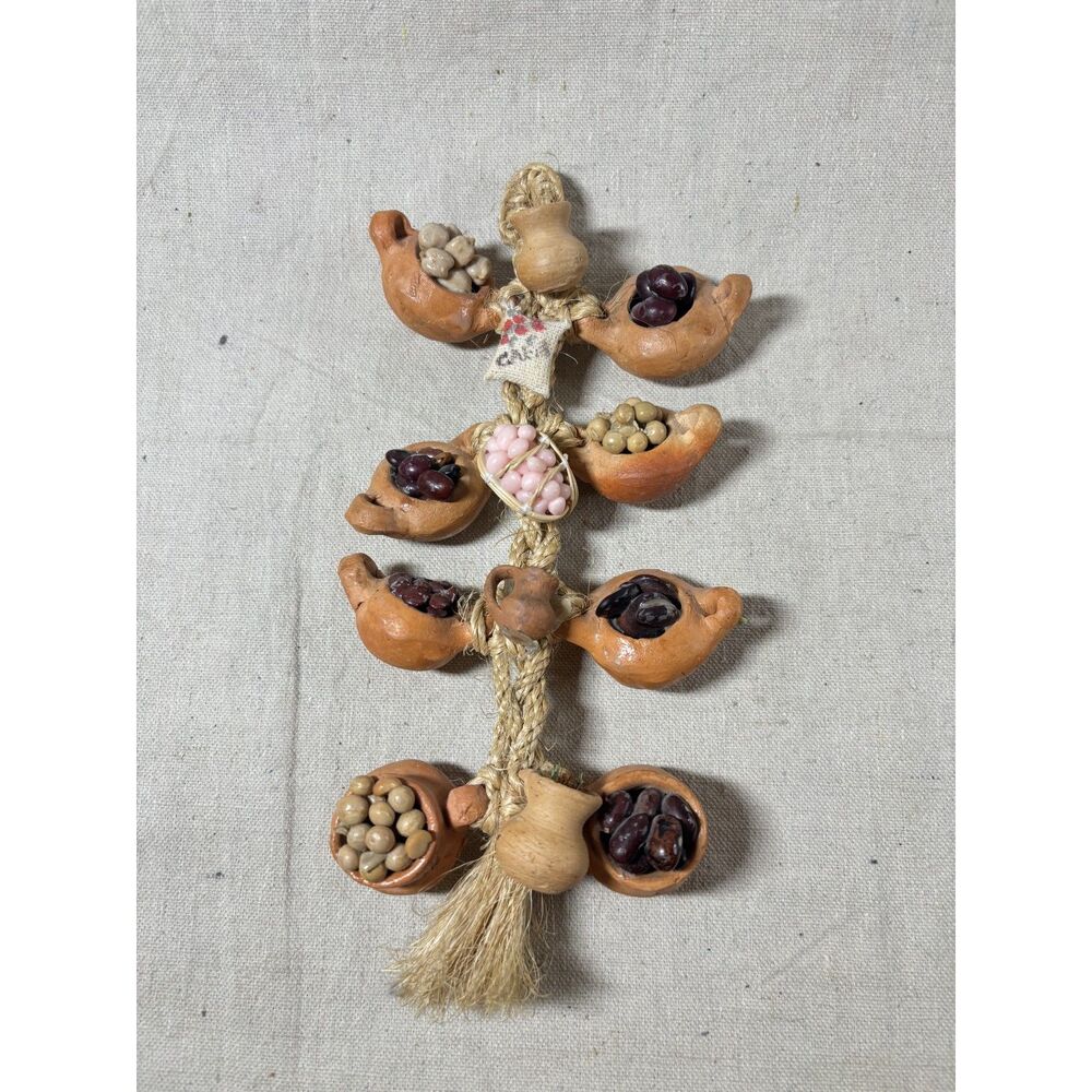 Colombian Braid of Abundance Wall Hanging Clay Natural Fibers Traditional